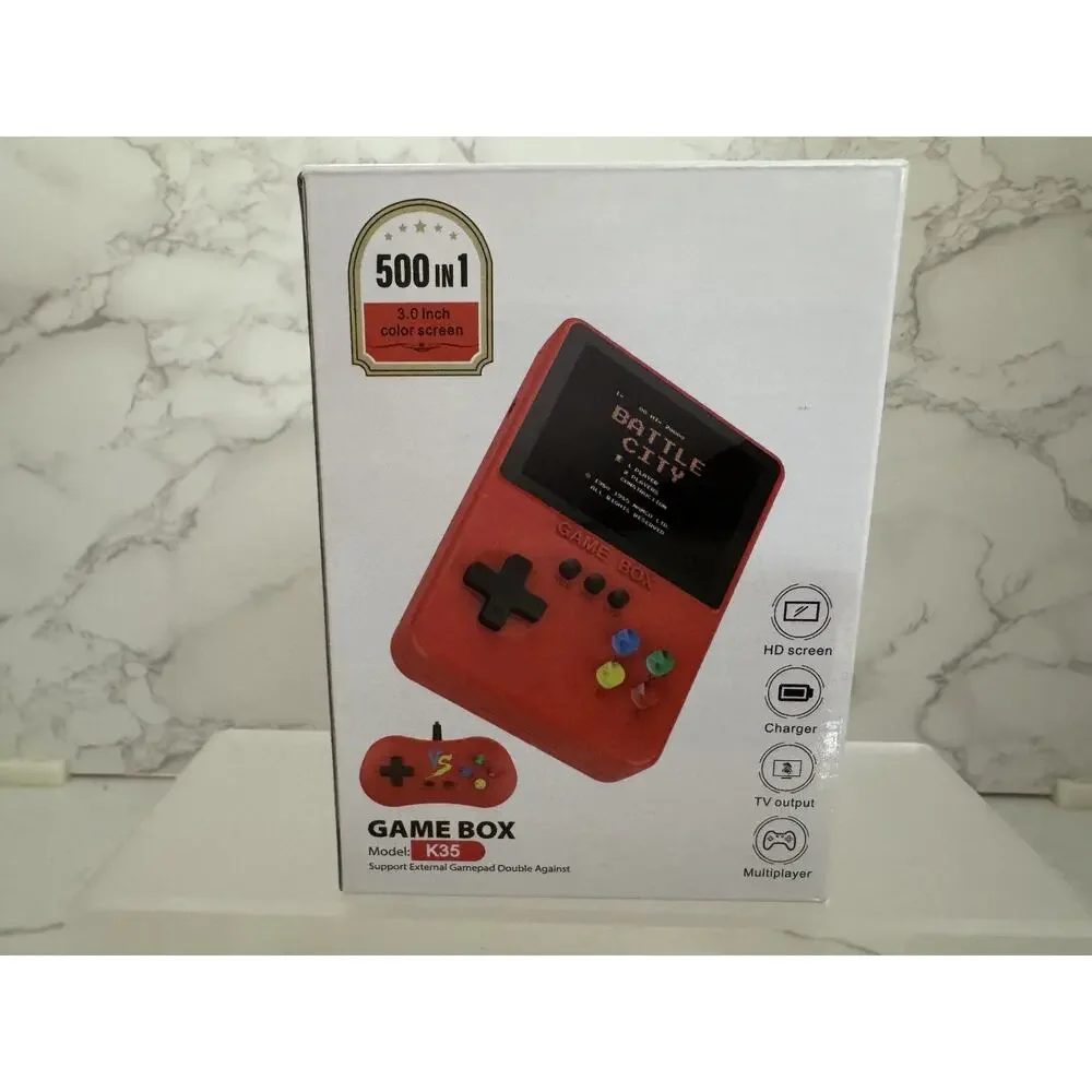 Game Box K35 500-in-1 Retro Handled Red Controller, Game System Only, NO remote